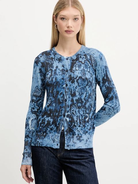 Desigual kardigan KASSIDY damski kolor niebieski lekki 25WWJF12 - zdjęcie produktu nr 1