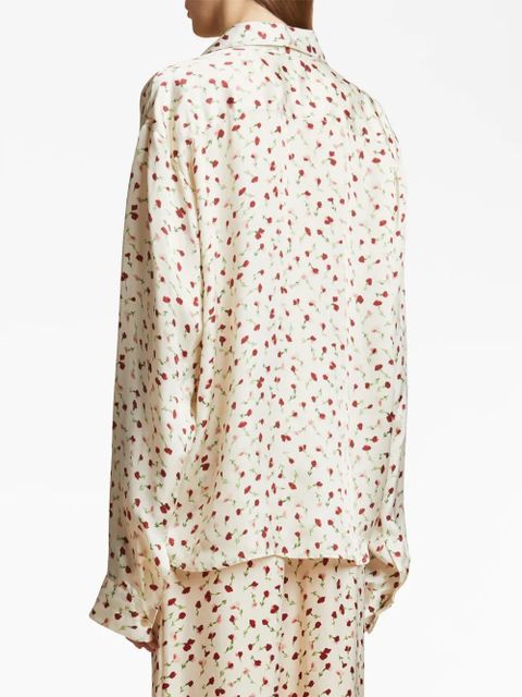 KHAITE Argo rose-print shirt - Neutrals