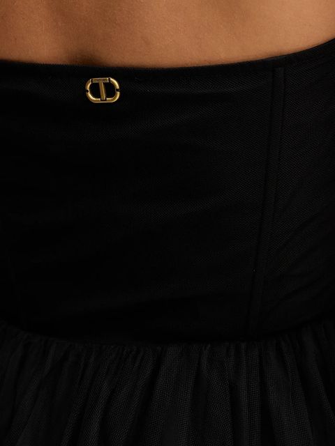 Twinset sukienka kolor czarny mini rozkloszowana 252TT2283