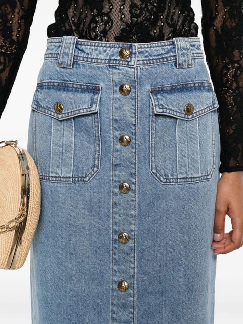 ZIMMERMANN button-front flap-pocket skirt - Blue
