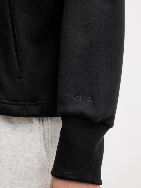 adidas bluza bawełniana All SZN damska kolor czarny z kapturem z aplikacją JJ1251