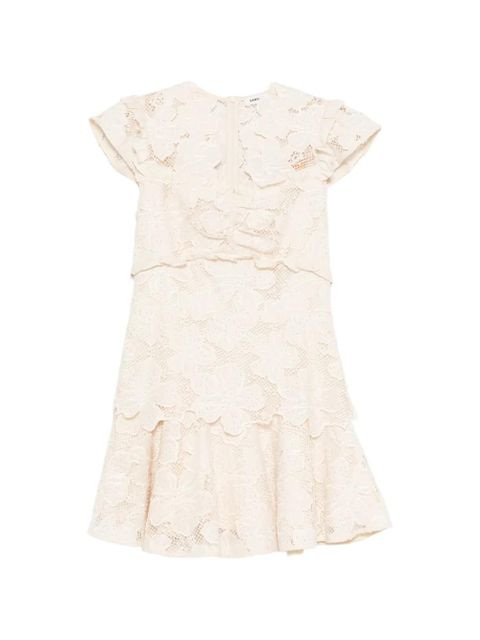 SANDRO floral-embroidered lacedetail mini dress - Neutrals - zdjęcie produktu nr 1