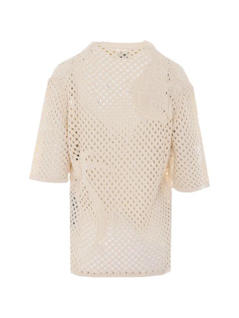Zadig&Voltaire embroidered open-knit T-shirt - Neutrals - zdjęcie produktu nr 2