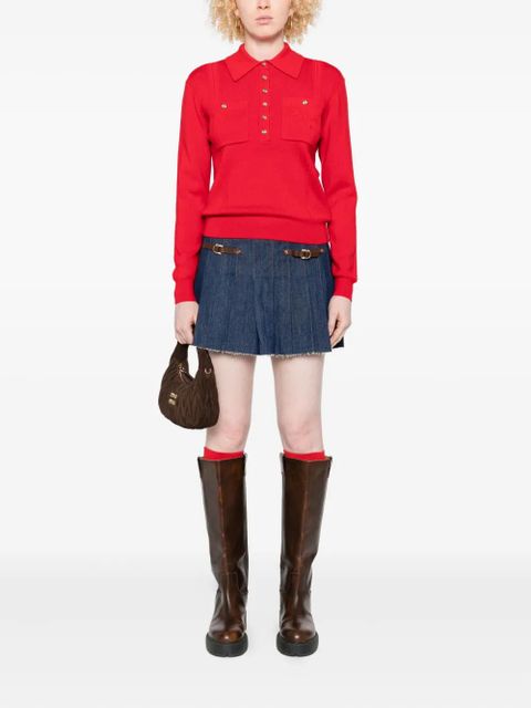 Maje patch-pocket buttoned top - Red