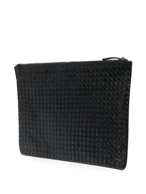 DRAGON DIFFUSION woven leather clutch bag - Black