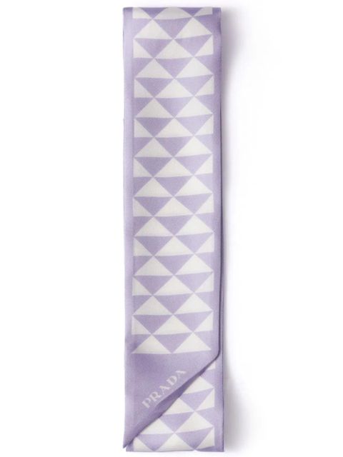 Prada triangle-logo scarf - Purple - zdjęcie produktu nr 1