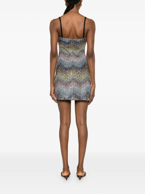 Missoni chevron-pattern mini dress - Blue
