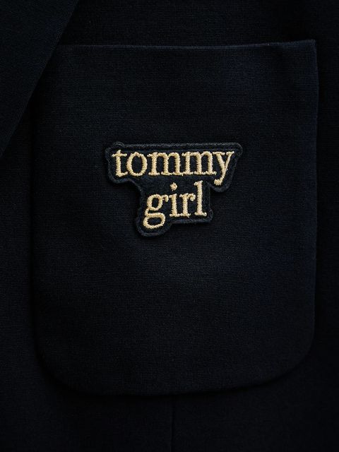 Tommy Jeans marynarka kolor granatowy jednorzędowa gładka DW0DW22495