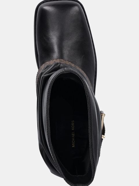 MICHAEL Michael Kors botki skórzane Colby kolor czarny na płaskim obcasie 40F5COFE6L.292