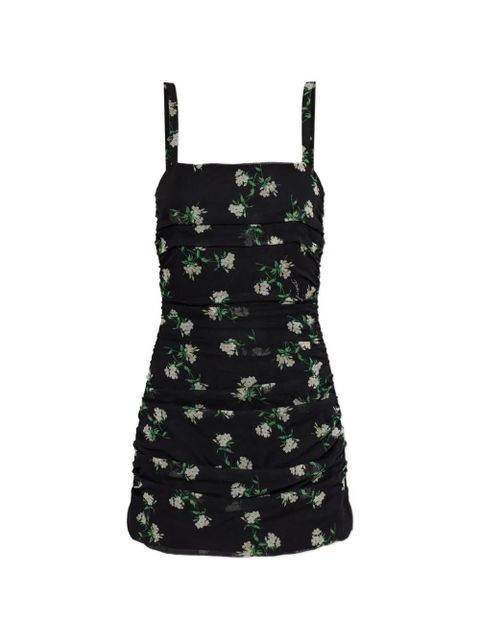 Dolce & Gabbana floral-print ruched dress - Black - zdjęcie produktu nr 1