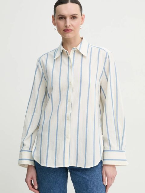 Day Birger et Mikkelsen koszula bawełniana Romy damska kolor beżowy relaxed z kołnierzykiem klasycznym DAY65243748 - zdjęcie produktu nr 1