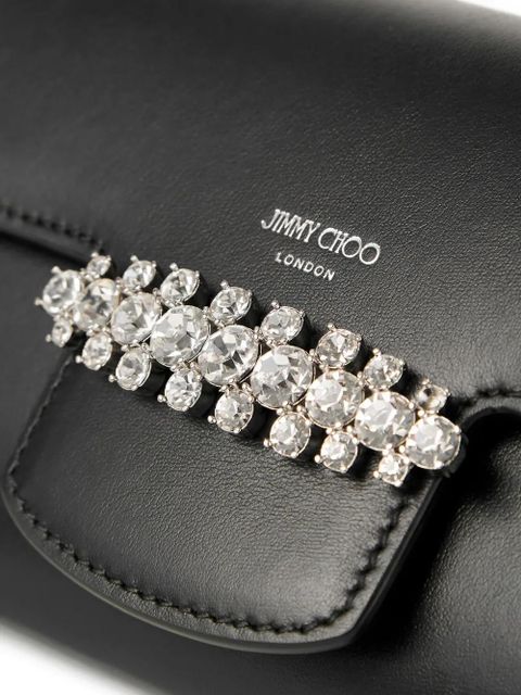 Jimmy Choo Bing crystal-embellished wallet-on-chain - Black