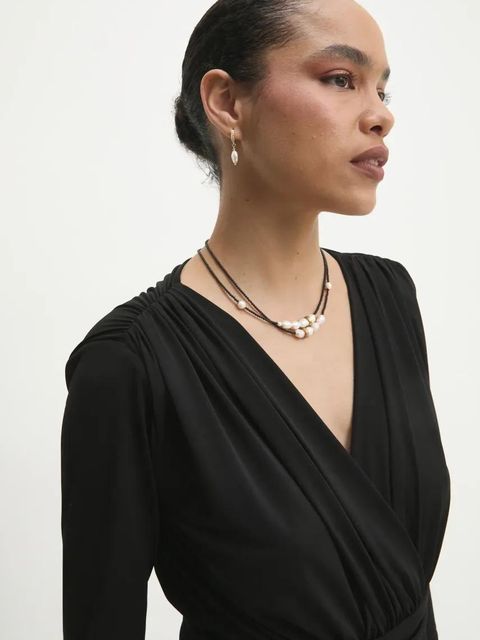 Answear.LAB sukienka kolor czarny maxi rozkloszowana