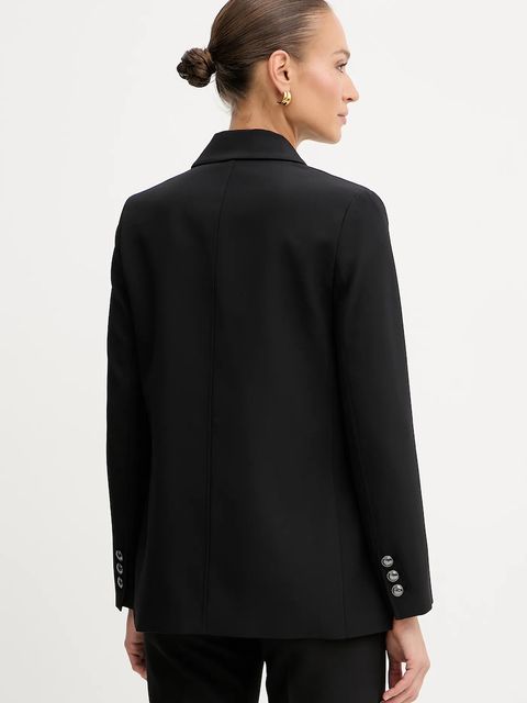 Guess marynarka FIONA kolor czarny dwurzędowa gładka W5YN20 WH9Y2