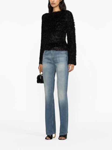 Victoria Beckham faux-fur open-back jumper - Black