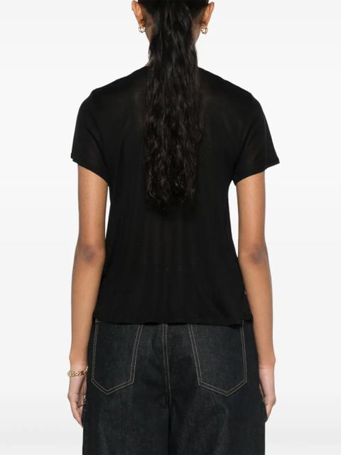 TOM FORD logo-plaque silk T-shirt - Black