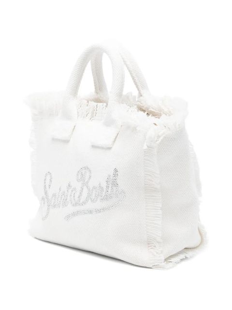 MC2 Saint Barth mini Vanity fringed-detail tote bag - White