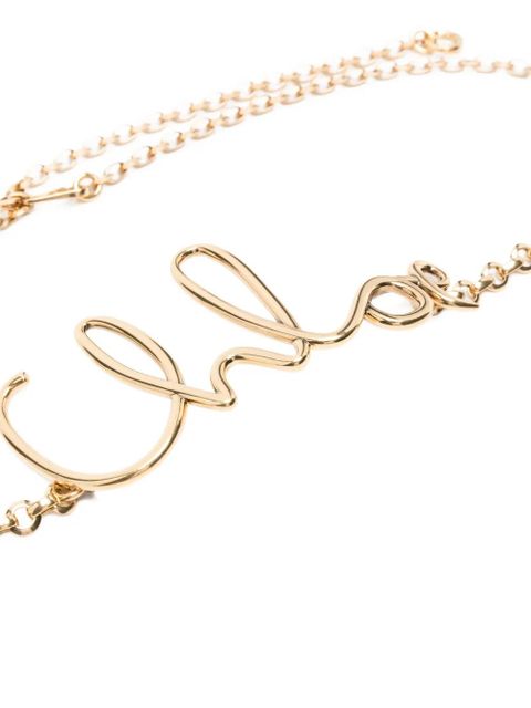 Chloé logo-plaque chain belt - Gold - zdjęcie produktu nr 2