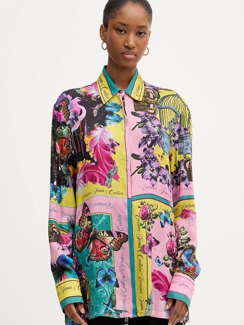 Versace Jeans Couture koszula damska kolor różowy regular z kołnierzykiem klasycznym 79HAL2P4 NS705 - zdjęcie produktu nr 1