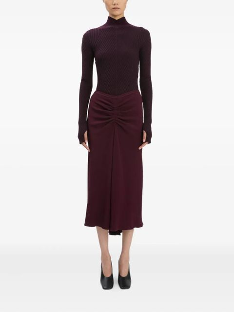 Victoria Beckham ribbed high-neck polo top - Red - zdjęcie produktu nr 2