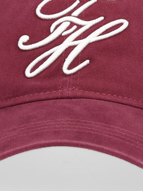 Tommy Hilfiger czapka z daszkiem bawełniana kolor bordowy AW0AW17987