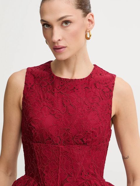 Bardot sukienka kolor bordowy mini rozkloszowana 60091DB - zdjęcie produktu nr 2