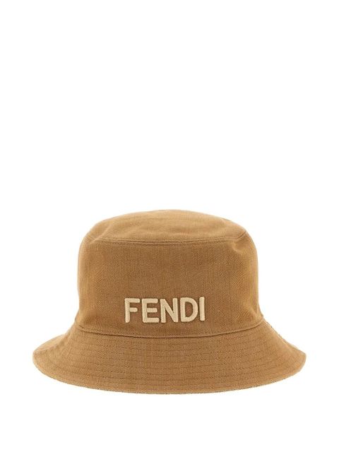 FENDI FF-pattern reversible bucket hat - Neutrals