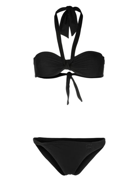 Blumarine halterneck logo-embellished bikini - Black - zdjęcie produktu nr 1