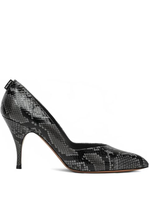 Miu Miu 85mm snakeskin stiletto pumps - Grey - zdjęcie produktu nr 1