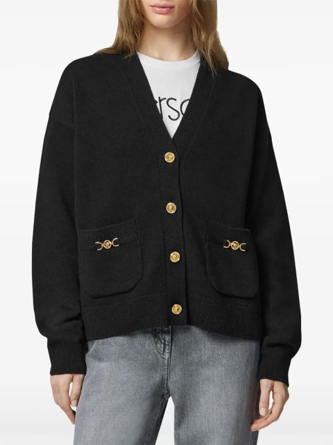 Versace Medusa-plaque V-neck cardigan - Black
