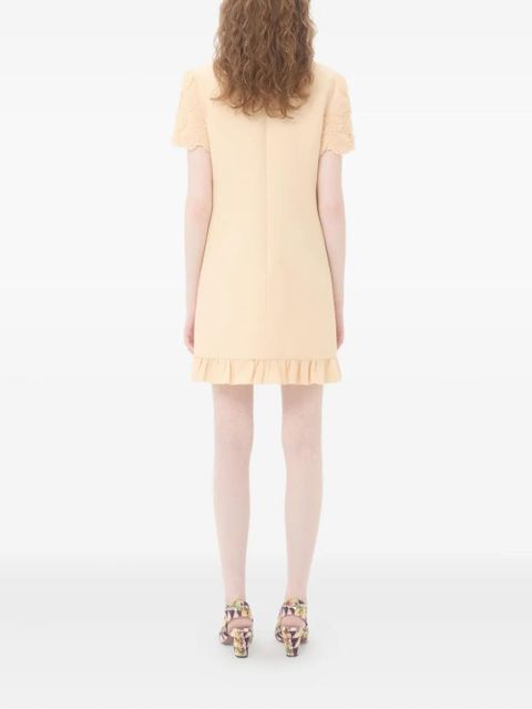 Valentino Garavani lace-embellished ruffled mini dress - Neutrals