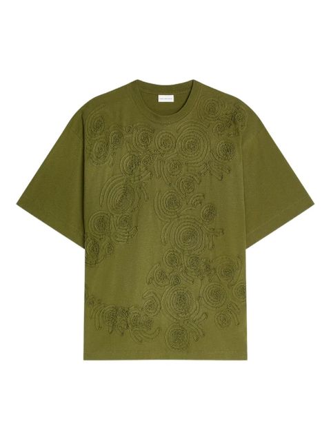 DRIES VAN NOTEN embroidered floral T-shirt - Green - zdjęcie produktu nr 1