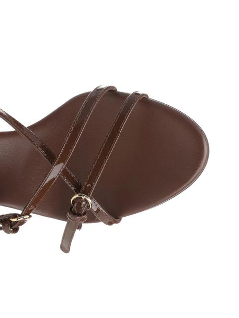 Miu Miu patent-leather buckle-detail sandals - Brown