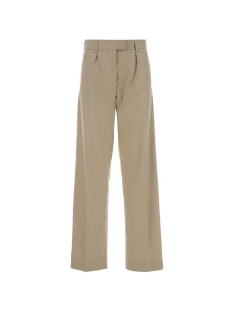 Miu Miu panama logo-embroidered trousers - Neutrals - zdjęcie produktu nr 1