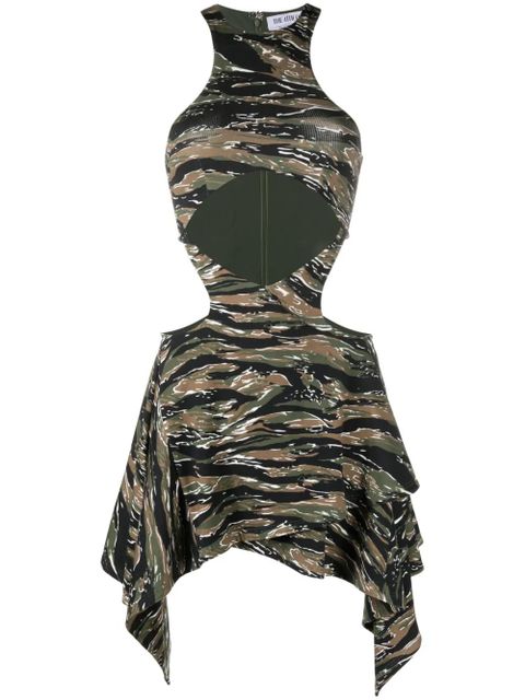 The Attico Magnolia camouflage-print minidress - Green - zdjęcie produktu nr 1