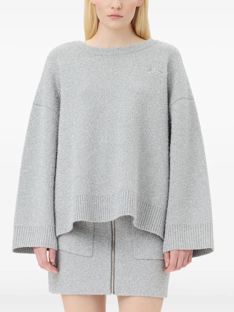 GANNI extra-long sleeves sweater - Grey