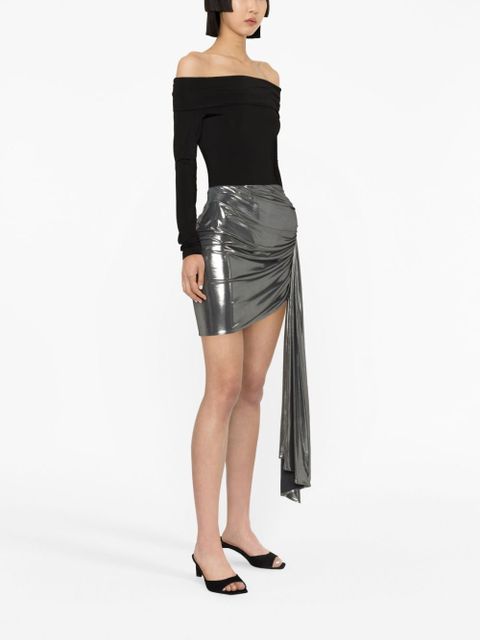 Magda Butrym asymmetric mini skirt - Silver - zdjęcie produktu nr 2