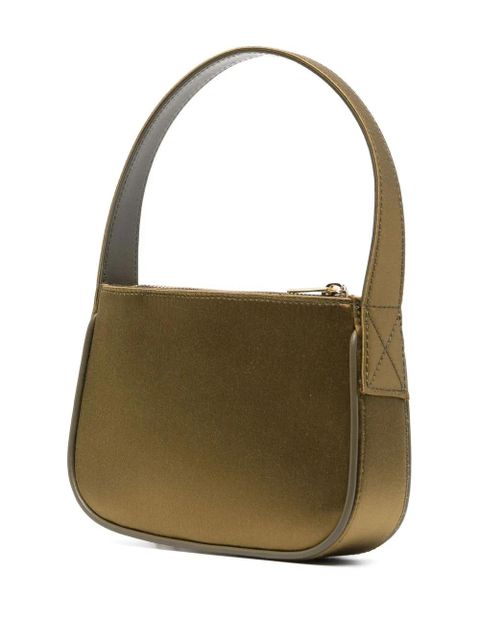 Blumarine rhinestone embellished satin mini bag - Green