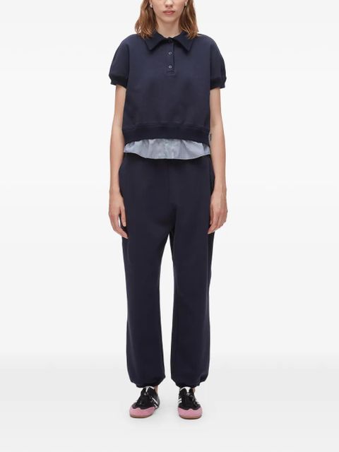 3.1 Phillip Lim striped panelled polo top - Blue