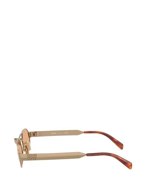 Miu Miu Eyewear oval-frame double-bridge sunglasses - Gold