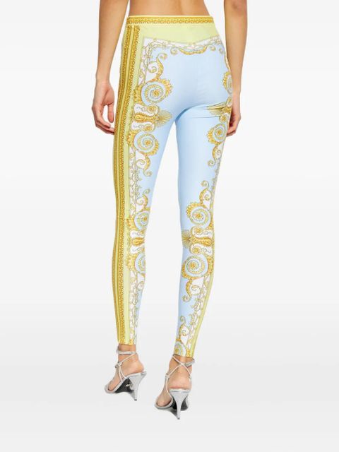 Versace barroco-printed trousers - Blue