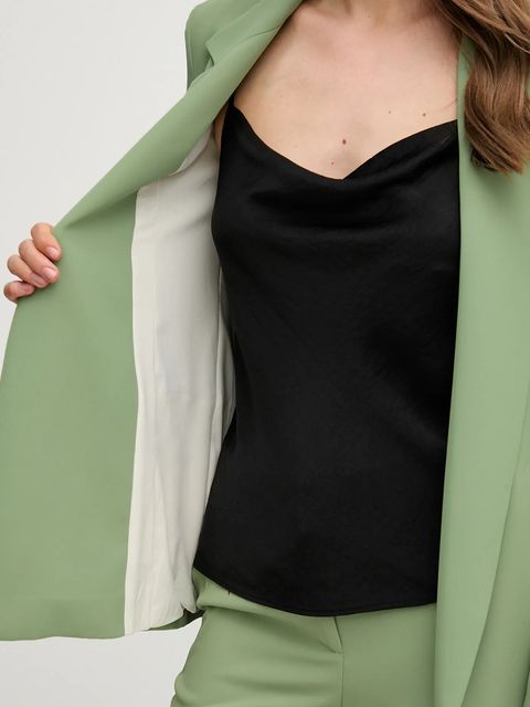 Sandro Ferrone marynarka kolor zielony niezapinana gładka S25XBEFASTY - zdjęcie produktu nr 2