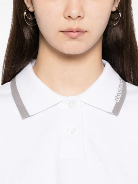 Alexander Wang logo-collar polo shirt - White