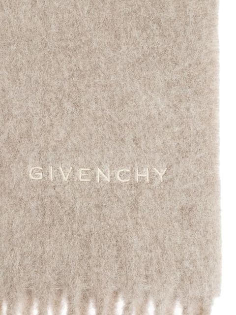 Givenchy fringed logo-embroidered scarf - Neutrals - zdjęcie produktu nr 2