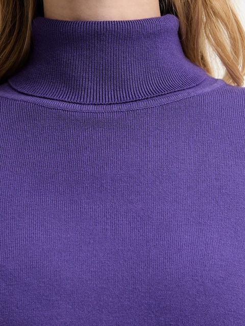 Answear Lab sweter z kaszmirem kolor fioletowy lekki z golfem