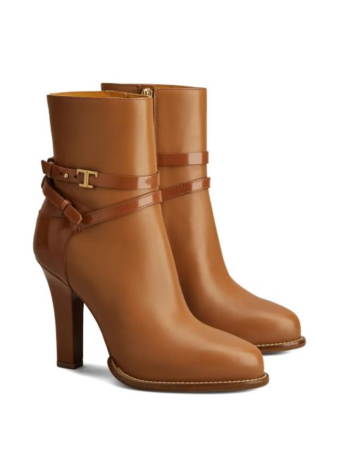 Tod's 105mm leather ankle boots - Brown - zdjęcie produktu nr 2