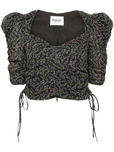 MARANT ÉTOILE Galaor floral-print top - Black