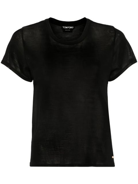 TOM FORD logo-plaque silk T-shirt - Black - zdjęcie produktu nr 1