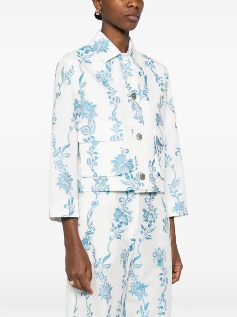 ETRO floral-pattern pocket jacket - White