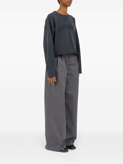 Maison Margiela logo-appliqué cotton sweatshirt - Grey